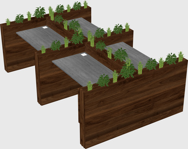 Rectangular shared desk
