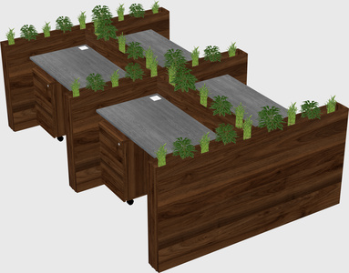 Rectangular shared desk