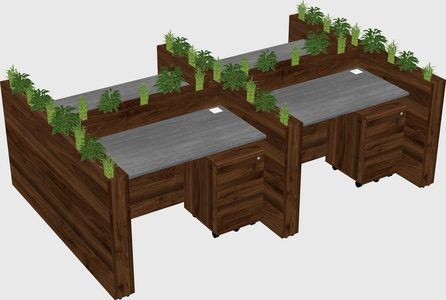 Rectangular shared desk