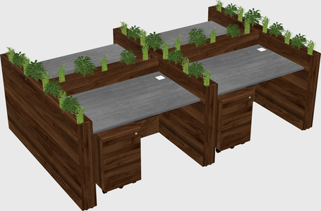 Rectangular shared desk