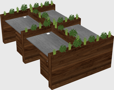 Rectangular shared desk