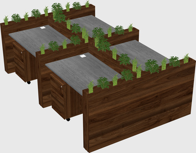 Rectangular shared desk