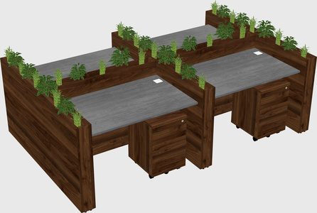 Rectangular shared desk