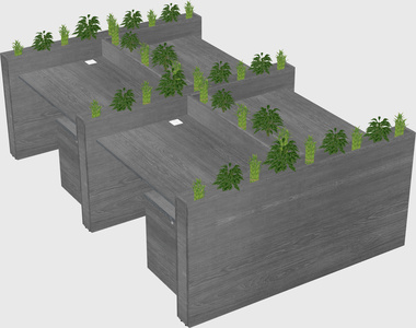 Rectangular shared desk