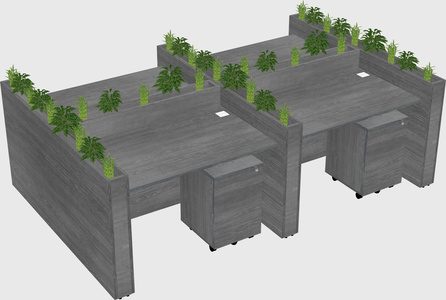 Rectangular shared desk
