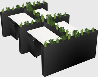 Rectangular shared desk