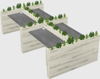 Rectangular shared desk