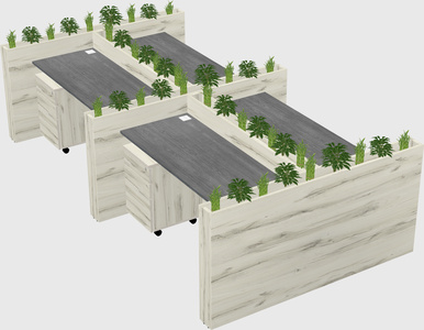 Rectangular shared desk
