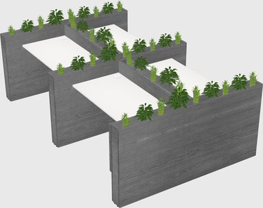 Rectangular shared desk
