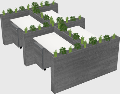 Rectangular shared desk