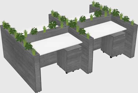 Rectangular shared desk