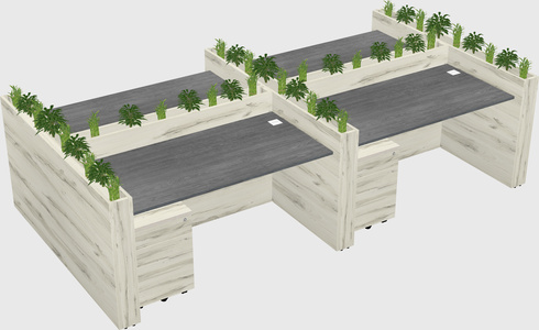Rectangular shared desk