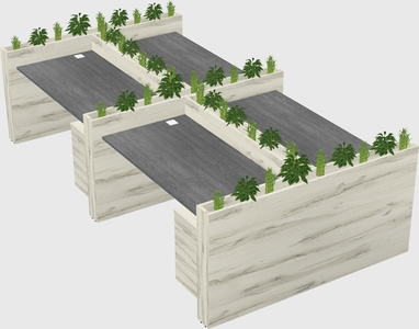 Rectangular shared desk