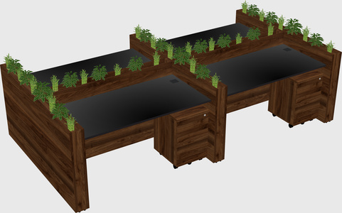 Rectangular shared desk