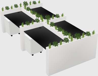 Rectangular shared desk