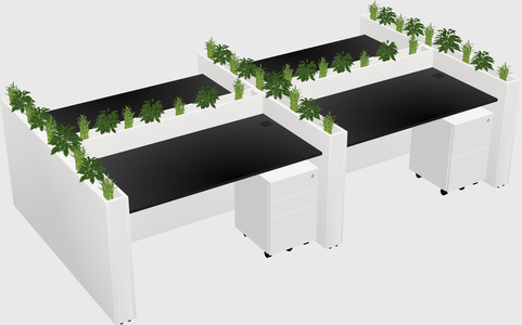 Rectangular shared desk