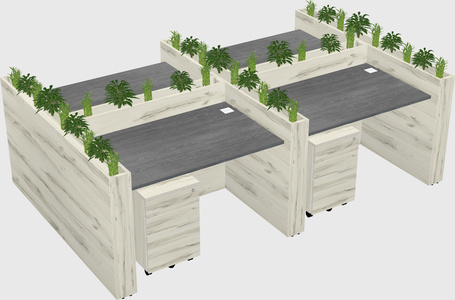 Rectangular shared desk