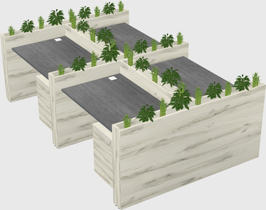 Rectangular shared desk