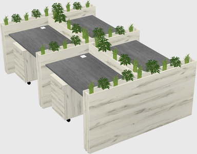 Rectangular shared desk