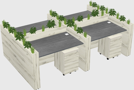 Rectangular shared desk