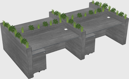 Rectangular shared desk