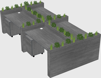 Rectangular shared desk