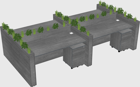 Rectangular shared desk