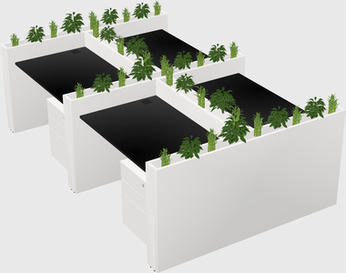 Rectangular shared desk