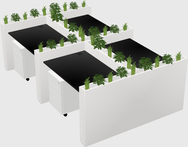 Rectangular shared desk
