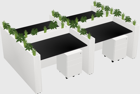 Rectangular shared desk