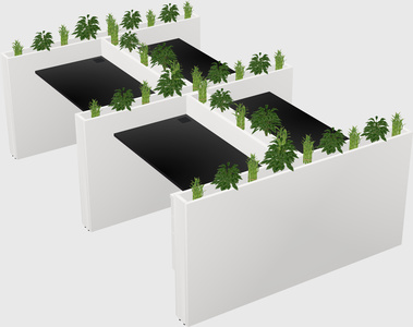 Rectangular shared desk
