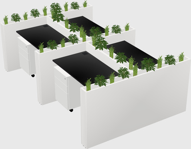 Rectangular shared desk