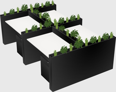 Rectangular shared desk