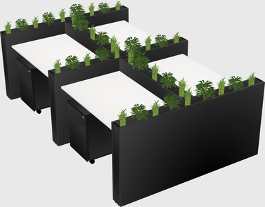 Rectangular shared desk