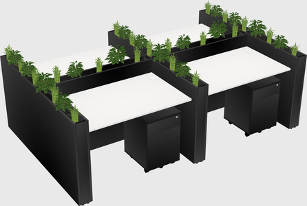 Rectangular shared desk