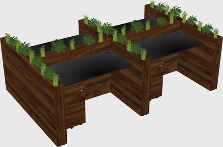 Rectangular shared desk