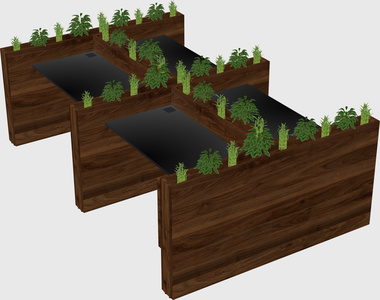 Rectangular shared desk