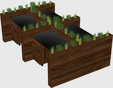 Rectangular shared desk