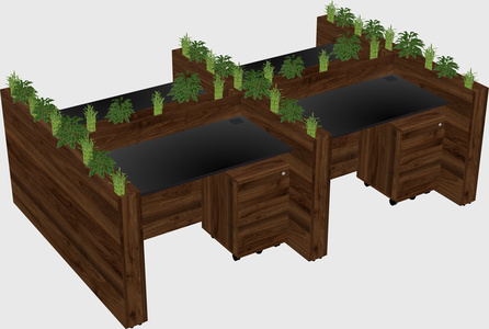 Rectangular shared desk
