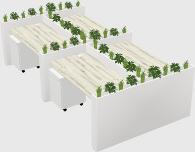 Rectangular shared desk