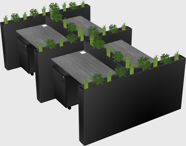 Rectangular shared desk
