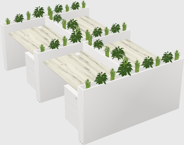 Rectangular shared desk
