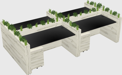 Rectangular shared desk