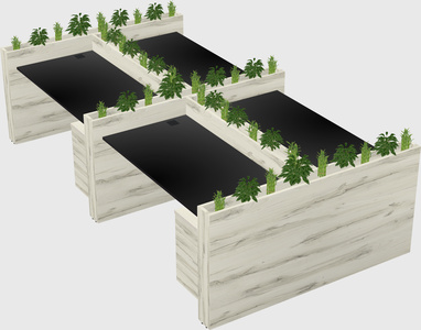 Rectangular shared desk