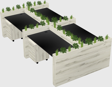 Rectangular shared desk