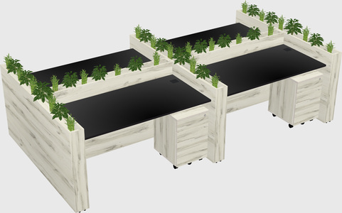 Rectangular shared desk