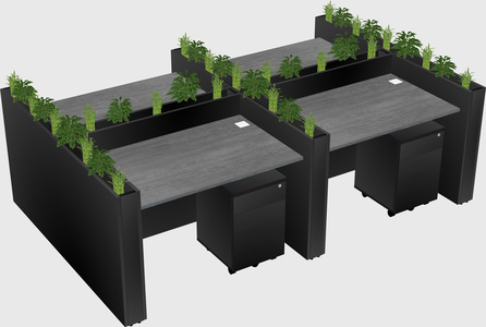Rectangular shared desk