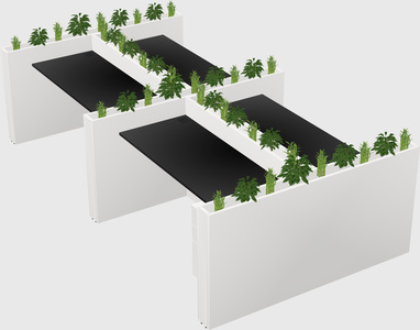 Rectangular shared desk