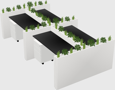 Rectangular shared desk