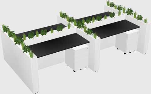 Rectangular shared desk
